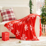 BEDELITE Christmas Throw Blanket– Cozy Holiday Blanket with Red Snowflake Design, Soft Lightweight Fleece Christmas Blanket for Couch & Bed, Festive Home Décor & Gift, 50"x60" BEDELITE