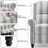 DREAMSIDEA Recliner Chair, Modern Pushback Armchair with Adjustable Backrest & Footrest for Bedroom, Living Room-Grey Stripe,1 SEAT DREAMSIDEA
