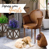 Autumn Alley Farmhouse Front Porch Planters Set of 2 Stand with Galvanized Corrugated Metal Planters for Outdoors/Indoors - Rustic Wood Square Planters Box on Legs – Charming Farmhouse Décor, Brown Autumn Alley