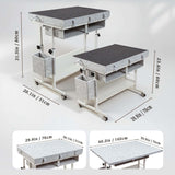 Tektalk 2000 Piece Foldable Felt Jigsaw Puzzle Table with Height Adjustment, Puzzle Board for Adults with 2 Cover & 8 Sorting Trays/Drawers, Easel with Legs, Enclosed with 4 Roller Wheels - Light Gray Tektalk