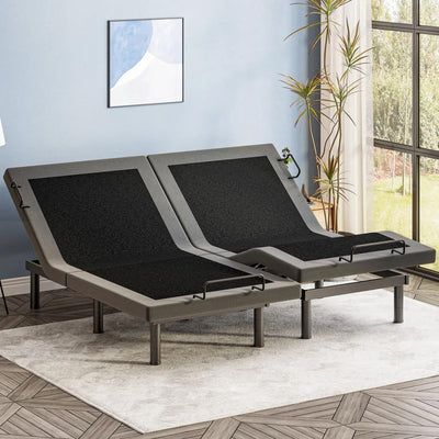 OTDMEL Split King Adjustable Bed Frame with Adjustable Legs, Electric Bed Base Frame with Wireless Remote, 3 Retainer Bars, Zero Gravity & Anti-Snore, Split King