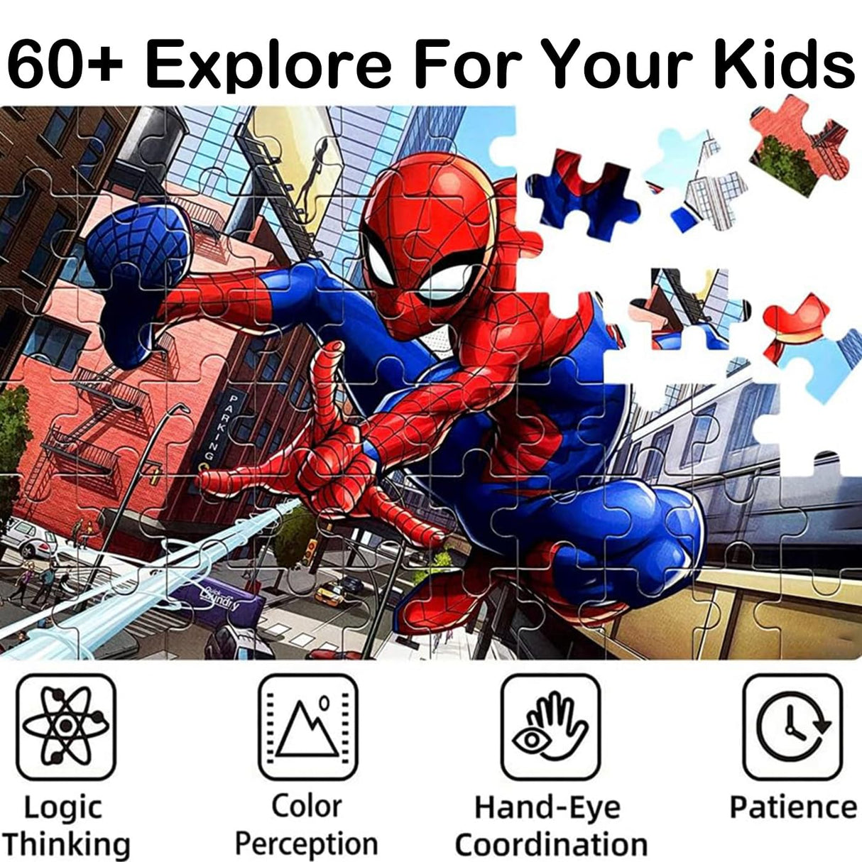 NEILDEN Jigsaw Puzzles 60 Pieces Puzzles for Kids Ages 4-8 Learning Educational Toy Puzzles for Children Girls and Boys Packed in Tin Box (PT-ZHIZHUXIA) WoodArtSupply