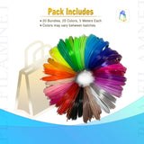 imfulodo 3D Printing Pen Filament - PLA Refills for 3D Print, 20 Bundles, 20 Colors, 16 Feet Each - Ideal for Art, Crafts, Doodler to Create - is Great Birthday and Christmas Gifts for Kids imfulodo