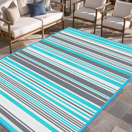 Outdoor Patio Rug Waterproof Camping - 5x8 ft Outdoor Plastic Straw Rug Area Carpet Clearance for Outside, Porch, RV Camper, Picnic, Balcony & Backyard, Patio Decor, Clearance Kalafun