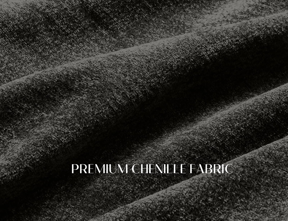 ohllob 110" Cloud Sectional Couches for Living Room, Boneless L-Shape Couch with Ottoman, 3 Seater Modular Sectional Sofa, Black ohllob