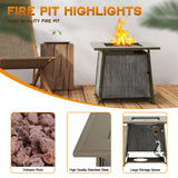 BALI OUTDOORS 50,000 BTU Propane Fire Pit Outdoor, 28 inch Propane Fire Pit Table Square, Gas Firepits for Outside Patio, Garden, Backyard BALI OUTDOORS