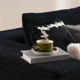 ovios 104" Cloud Sectional Couch with L-Shape Chaise,Modern Modular Sofa with Deep Seat, Upholstered Couches for Living Room Bedroom,No Assembly Required, Black (Corduroy Fabric) ovios