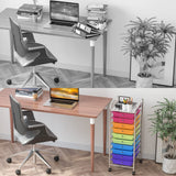 OFFICEJOY Storage Cart, Rolling Utility Cart with 10 Drawers, Portable Handles & Lockable Wheels, Mobile Paper Toys Storage Organizer Large Capacity for Home Office School Teacher (Rainbow) OFFICEJOY