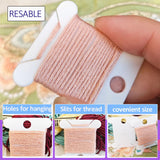 300 Pieces Plastic Floss Bobbins for Cross Cotton Thread Craft DIY Sewing Storage, Thread Organizer Holder, Embroidery Thread Cards Cross Stitch Bobbin, White Fokanlo