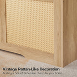 HOOBRO Storage Chest, 39.3" Storage Bench, Rattan-Like Storage Trunk, Sturdy Entryway Bench Supports 220 lb, Shoe Bench, Safety Hinge, U-Shaped Opening, Easy Assembly, Natural NL11CW01 HOOBRO