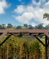 KYBOLT 12 X 14 Ft Wood Pergola with Retractable Sunshade Canopy, Solid Structure, Outdoor Pergola for Backyard, Deck, Garden (Reddish-Brown) KYBOLT