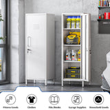 GAIOUS Metal Locker Storage Cabinet, Steel File Cabinet with Door and Shelves, Locked Storage Cabinet for Small Spaces, Locker for Employees, Storage Locker for Office Garage School Gym (1 Door,White) GAIOUS
