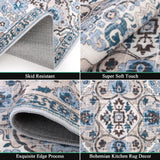 HEBE Farmhouse Kitchen Rugs Sets of 3 Non Slip Washable Boho Kitchen Rugs and Mats for Floor Kitchen Runner Rug Floor Carpet for Kitchen, Laundry, Hallways HEBE RUGS