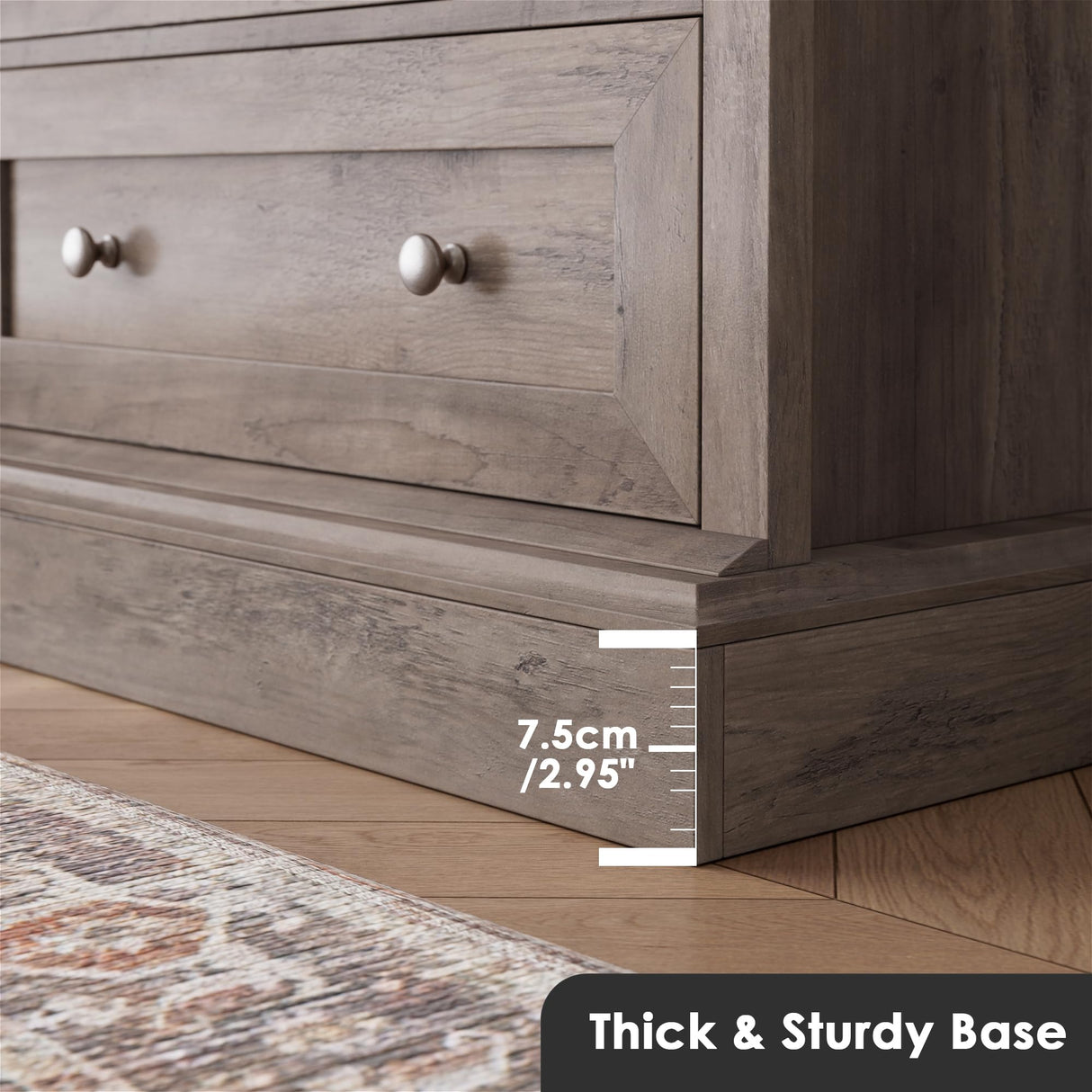 FACBOTALL 6 Drawer Dresser, 56'' Tall Dresser with Mental Double Handles, Chest of Drawers for Hallway Living Room, Wash Gray FACBOTALL