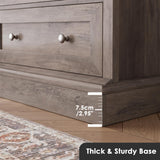 FACBOTALL 6 Drawer Dresser, 56'' Tall Dresser with Mental Double Handles, Chest of Drawers for Hallway Living Room, Wash Gray FACBOTALL