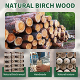 OIRUMIE Wood Coat Rack Stand, Wooden Coat Rack Freestanding with Sturdy Round Base, Coat Racks with 14 Hooks, Natural Birch Wood Entryway Coat Tree Hanger Stand Easy to Assemble OIRUMIE