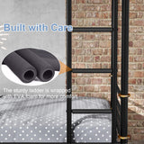 Mirightone Quad Bunk Bed, Heavy Duty Metal 4 Bunk Beds for Kids with Ladders, Detachable Industrial L-Shaped Bunk Beds, Space Saving Design,Can Be Divided Into 3 Twin Beds, Black Mirightone