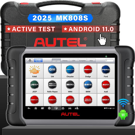 Autel Scanner MaxiCOM MK808S: 2025 Bidirectional Tool as MK808BT Pro MX808S M808Z, Function as MaxiCheck MX900, 28+ Service, Active Test, All System Diagnose, Injector Coding, FCA Autoauth Android 11 Autel