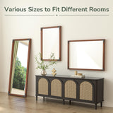 TokeShimi 18x26 Inch Farmhouse Bathroom Mirror Rustic Wooden Framed, Natural Wood with Walnut Accents, Water-Proof, French Cleats Installation, HD-Reflection and Shatter-Proof Glass TokeShimi