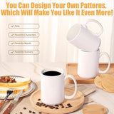 RAINBOWTIE Sublimation Mugs 15 oz Sublimation Mugs Blank with Bamboo Lid White Coffee Mugs Sublimation Coffee Mugs Mug Sets Coffee Cup with Lid Set of 12 RAINBOWTIE