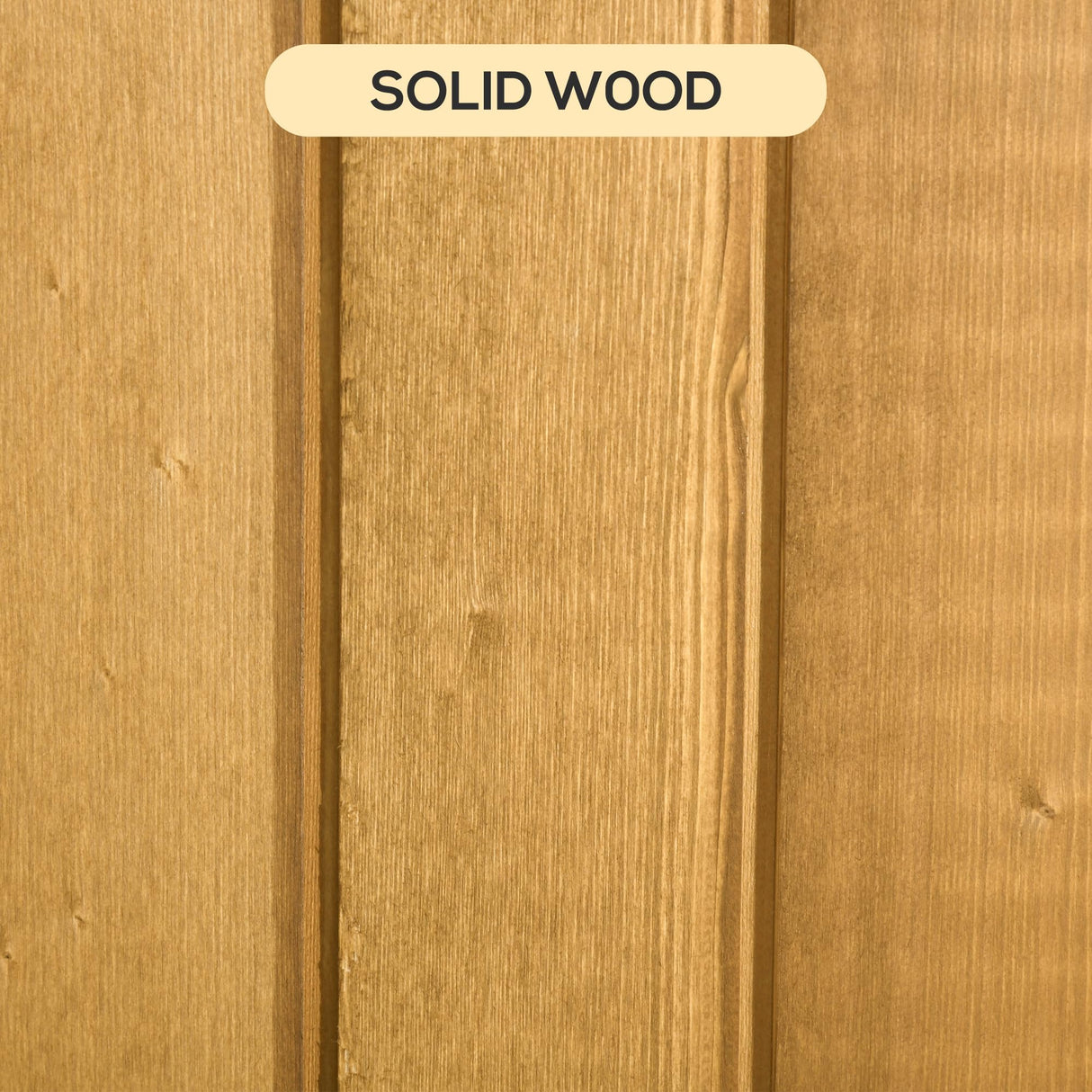 Outsunny Outdoor Storage Cabinet Wooden Garden Shed Utility Tool Organizer with Waterproof Asphalt Rood, Lockable Doors, 3 Tier Shelves for Lawn, Backyard, Natural Outsunny