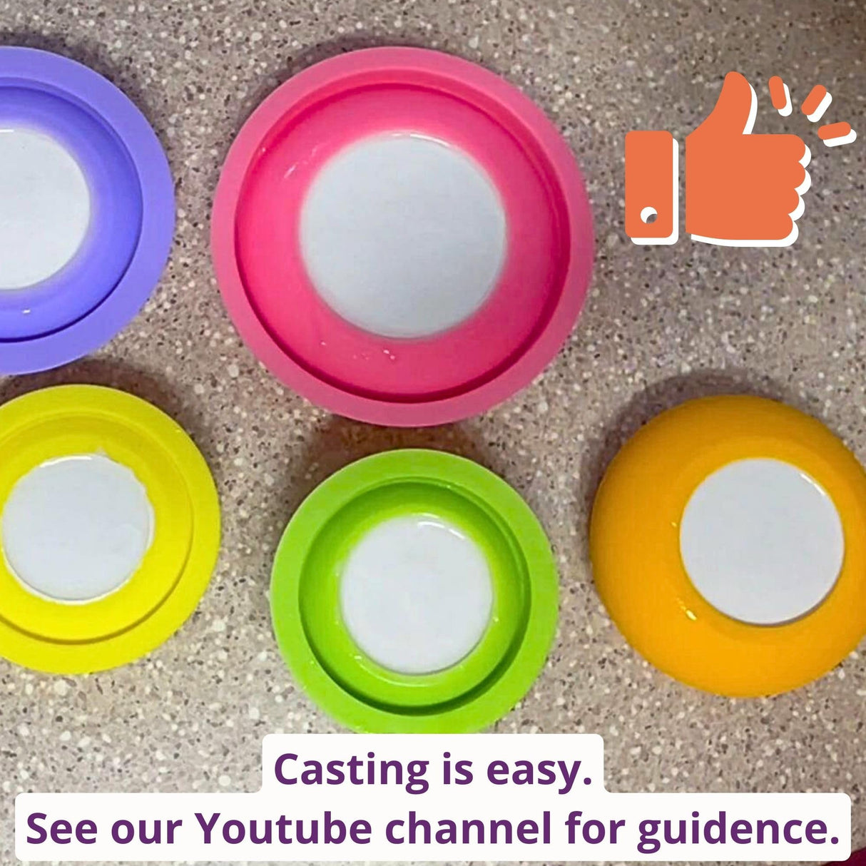 Tea Light Candle Holder Silicone Mold - by Happy Dotting Company - Round Shape - Tealight Candle Molds for Cement Casting - DIY & Creative Projects - Dotting and Mandala Art Happy Dotting Company