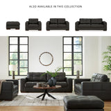 Signature Design by Ashley Luigi Modern Tufted Leather Match Sofa, Black Signature Design by Ashley