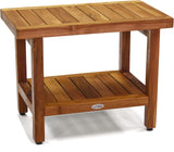 AquaTeak The Original 24" Spa Teak Shower Bench with Shelf AquaTeak
