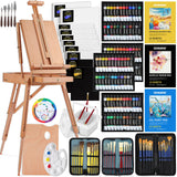 196Pcs Deluxe Artist Painting Set with French Easel, 48 Colors Acrylic & Oil Paints, 24 Colors Watercolor Paints, Art Paint Supplies for Artists, Beginner & Adults Senmink