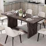DWVO Farmhouse Large Dining Table for 6-8 People, 70.8 Inch Rectangular Wood Dining Table, Rustic Kitchen Dinner Table with X Solid Legs for Dining Room, Oak Grey DWVO