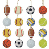 INCOK Ball Diamond Art Keychains - 16 Pcs Diamond Painting Ornament Kits DIY Basketball Football Baseball Softball Key Chain Set Gem Art Crafts Birthday Festival Gift for Adult Beginners Sport Lover INCOK