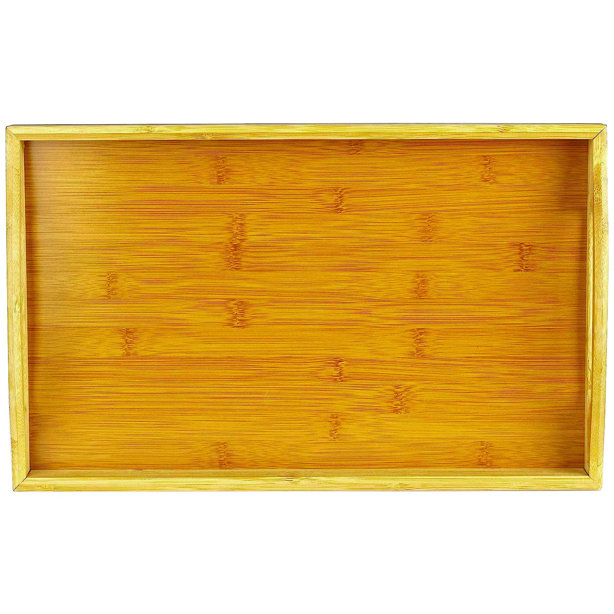 Serving tray bamboo - wooden tray with handles - Great for dinner trays, tea tray, bar tray, breakfast Tray, or any food tray - good for parties or bed tray HOME IT
