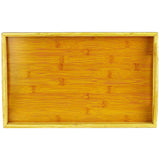 Serving tray bamboo - wooden tray with handles - Great for dinner trays, tea tray, bar tray, breakfast Tray, or any food tray - good for parties or bed tray HOME IT