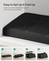 SONGMICS Mazie Collection - 30 Inches Folding Storage Ottoman Bench, Ottoman Foot Rest, End of Bed Bench, Storage Chest, Load 660 lb, for Living Room, Bedroom, Entryway, Ink Black ULSF047B01 SONGMICS