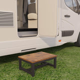 IBUYKE One Step Wooden Step Stools for Adults Kids, Heavy Duty Bedside Step Stool with 500 Lbs Capacity, Non-Slip Stepping Foot Stool for Bedroom Livingroom Bathroom Kitchen, Rustic Brown TBD001H IBUYKE