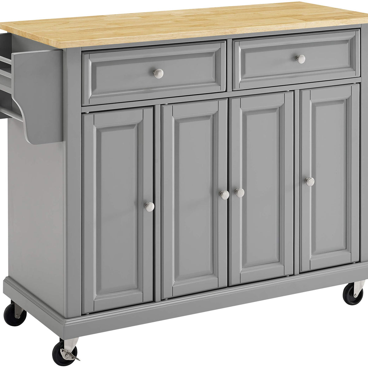 Crosley Furniture Full Size Wood Top Rolling Kitchen Island Storage Ca ...