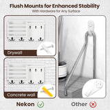 Nekon Mail Holder for Wall Mail Organizer with Key Hooks Hallway Farmhouse Decor Letter Sorter Made of Natural Wood with Floating Shelf and Flush Mount Hardware (16.8Inch x 10Inch x 3.2Inch) Nekon