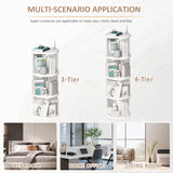 360° Rotating Bookshelf for Small Spaces, Display Rack, Modern Acrylic Corner Spinning Bookshelf with Turntable, 3 Tier Floor Standing Bookcase For Kids Adults, Book Organizer for Bedroom, Living Room Montary