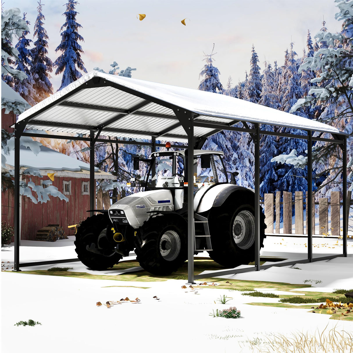 Tobegin 10x15 Carport Heavy Duty Metal Carport with Protective Film Roof,Outdoor Sorage Car Port for Cars,RV Carports,Motorcycles,Trucks,Black Tobegin