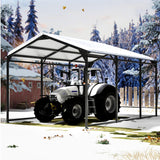 Tobegin 10x15 Carport Heavy Duty Metal Carport with Protective Film Roof,Outdoor Sorage Car Port for Cars,RV Carports,Motorcycles,Trucks,Black Tobegin