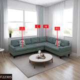 NicBex MZX-Emma-SF-00054-DX Sofa Couch, 4 Piece Set, Green NicBex