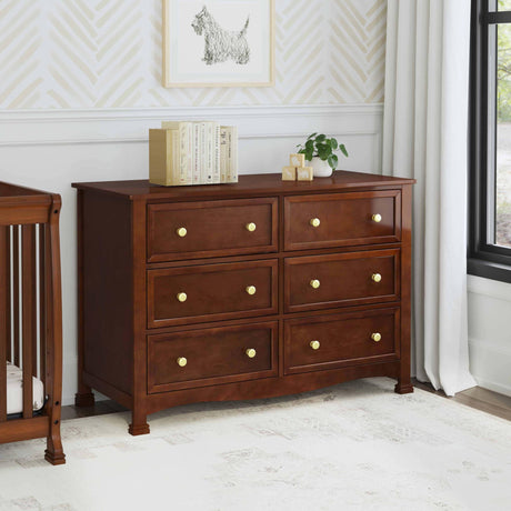 DaVinci Kalani 6-Drawer Baby Dresser for Nursery - Wooden Double Chest of Drawers for Kids, Boys and Girls - Multi-Purpose Storage Espresso Dresser for Bedroom, Living Room & Hallway, Easy to Assemble DaVinci