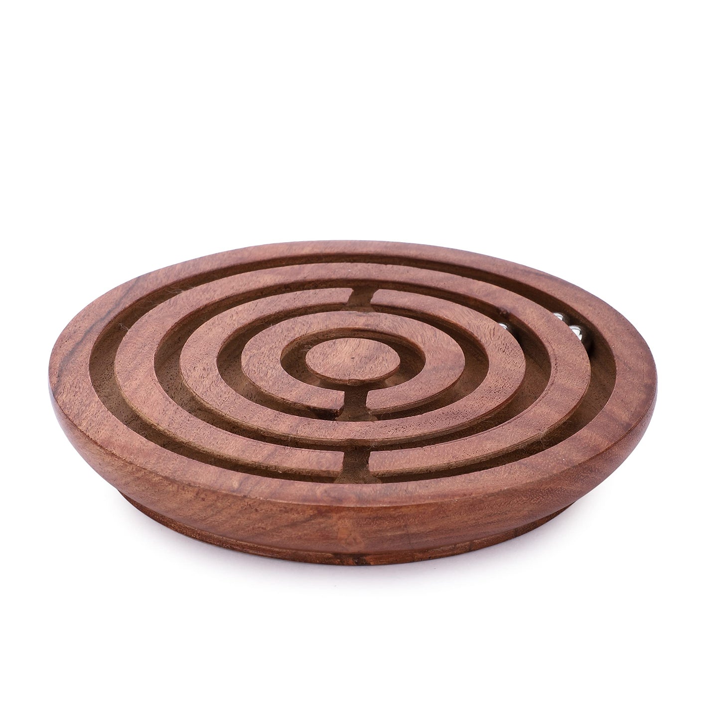 Ajuny Handcrafted Wooden Labyrinth Maze - Ideal, Educational Puzzle & Brain Teaser Game for Kids, Adults - Round Ball Maze, (6 Inches) - WoodArtSupply