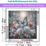 JYXSJYYD 5D DIY Insect Diamond Art Kits for Adults,Butterfly Diamond Paintings Kits for Beginners,Paint by Diamonds Dot Full Drill Gem Art Crafts,Home Wall Decoration 13.8x13.8 Inches. JYXSJYYD