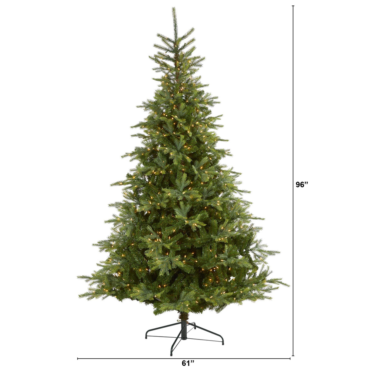 Nearly Natural 8ft. North Carolina Spruce Artificial Christmas Tree with 650 Clear Lights and 1303 Bendable Branches Nearly Natural