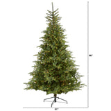 Nearly Natural 8ft. North Carolina Spruce Artificial Christmas Tree with 650 Clear Lights and 1303 Bendable Branches Nearly Natural