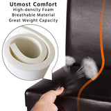 Yaheetech Dining Chairs Side PU Cushion Chairs with Waterproof Surface and Wood Legs for Kitchen Restaurant and Living Room, Set of 4, Brown Yaheetech