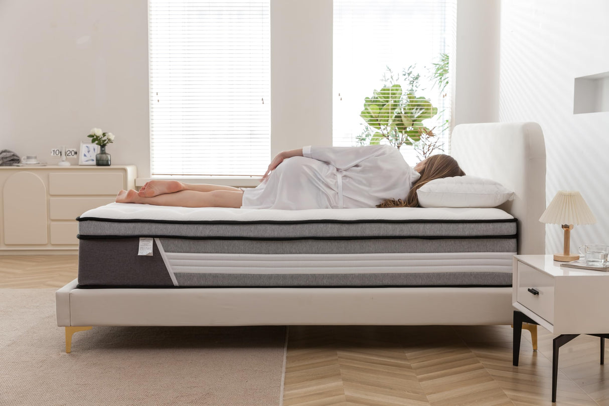 LMANKBK King Mattress,14 Inch King Size Mattress in a Box,Gel Memory Foam and Innerspring Hybrid Mattresses with Individual Pocket Spring for Motion Isolation,Medium Firm Feel,CertiPUR-US LMANKBK