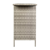 Flash Furniture Marco Indoor/Outdoor Patio Bar Counter Table, All-Weather Wicker Rattan Pattern, 2 Shelves, Gray Flash Furniture