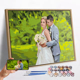JOXOFO Custom Paint by Numbers Kit for Adults, Personalized Paint by Number Kit, DIY Canvas Acrylic Painting Kit, for Family Couples Friends Pets Home Decor JOXOFO